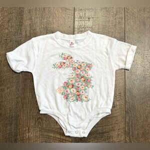 Floral Easter Bunny Tshirt Bubble Outfit 12-18 m